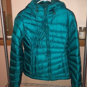 LL Bean teal puffer coat